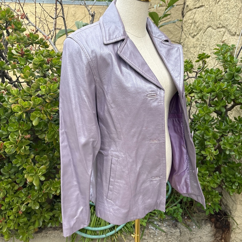VTG Y2K Purple Genuine Leather Jacket by Adler